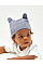 White/Heather Grey Melange Little Hat With Ears