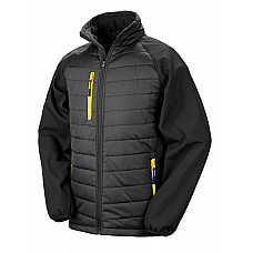 Black/Yellow Compass Padded Softshell Jacket