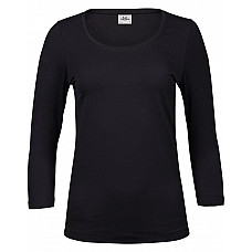 Black Women's Stretch 3/4 Sleeve Tee