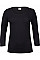 Black Women's Stretch 3/4 Sleeve Tee