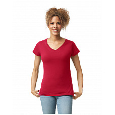 Cherry Red Softstyle® Ladies' V-Neck T-Shirt