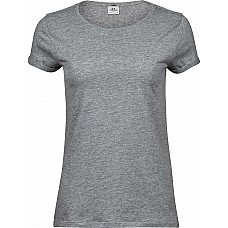 Heather Grey Ladies Roll-Up Tee