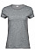 Heather Grey Ladies Roll-Up Tee