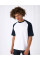 White/Navy Mens Short Sleeve Baseball Tee