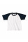 White/Navy Kids Short Sleeve Baseball Tee