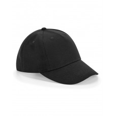 Black Junior Organic Cotton 5 Panel Cap