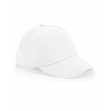 White Junior Organic Cotton 5 Panel Cap