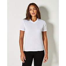 White Ladies' Subli Plus® V-Neck T-Shirt