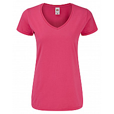 Fuchsia Ladies' Iconic 150 V-Neck T