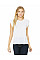 White Women's Flowy Muscle Tee with Rolled Cuff