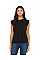 Black Women's Flowy Muscle Tee with Rolled Cuff