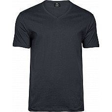 Dark Grey Men's Fashion V-Neck Sof-Tee