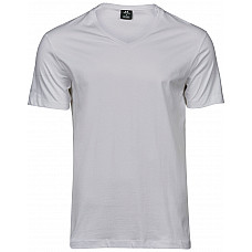 White Men's Fashion V-Neck Sof-Tee