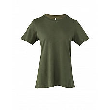 Military Green Women's Relaxed Jersey Short Sleeve Tee