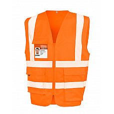 Fluoresent Orange Heavy Duty Polycotton Security Vest