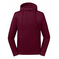 Burgundy High Collar Hooded Sweat