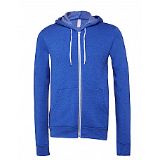 True Royal Canvas Unisex Poly-Cotton Fleece Full-Zip Hoodie