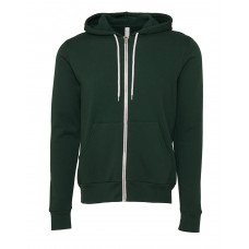 Forest Green Canvas Unisex Poly-Cotton Fleece Full-Zip Hoodie