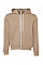 Tan Canvas Unisex Poly-Cotton Fleece Full-Zip Hoodie