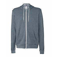 Heather Slate Canvas Unisex Poly-Cotton Fleece Full-Zip Hoodie