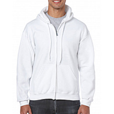 White Heavy Blend™ Adult Full Zip Hooded Sweatshirt