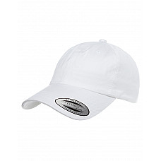 White Low Profile Cotton Twill Cap