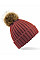 Orange Rust Faux Fur Pom Pom Chunky Beanie