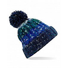 Alpine Blues Corkscrew Pom Pom Beanie