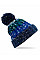 Alpine Blues Corkscrew Pom Pom Beanie