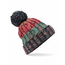 Watermellon Breeze Corkscrew Pom Pom Beanie