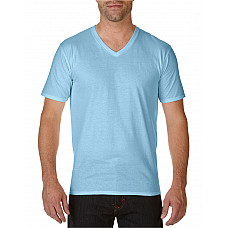 Light Blue Premium Cotton® Adult V-Neck T-Shirt