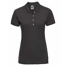 Black Ladies' Fitted Stretch Polo