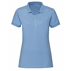 Sky Blue Ladies' Fitted Stretch Polo