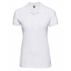 White Ladies' Fitted Stretch Polo