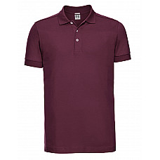 Burgundy Men's Fitted Stretch Polo