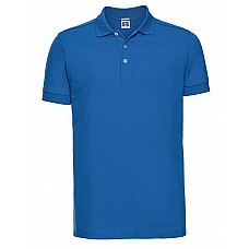 Azure Blue Men's Fitted Stretch Polo