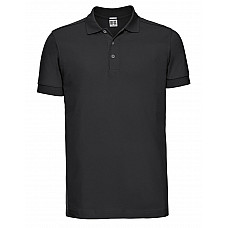 Black Men's Fitted Stretch Polo