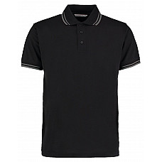 Charcoal/Black Classic Fit Tipped Collar Polo