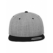 Heather Grey/Black Two Tone Classic Snapback Cap