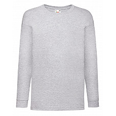 Heather Grey Kid's Valueweight Long Sleeve T