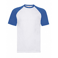 White/Royal Blue Men's Valueweight Short Sleeve Baseball T-Shirt