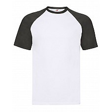 White/Black Men's Valueweight Short Sleeve Baseball T-Shirt