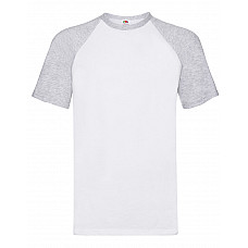 White/Heather Grey  Men's Valueweight Short Sleeve Baseball T-Shirt