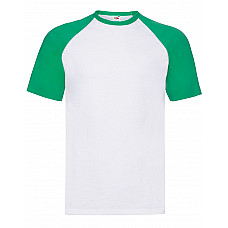 White/Kelly Green Men's Valueweight Short Sleeve Baseball T-Shirt