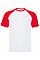 White/Red Men's Valueweight Short Sleeve Baseball T-Shirt