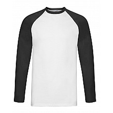 White/Black Men's Valueweight Long Sleeve Baseball T-Shirt