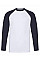 White/Deep Navy Men's Valueweight Long Sleeve Baseball T-Shirt