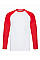 White/Red Men's Valueweight Long Sleeve Baseball T-Shirt