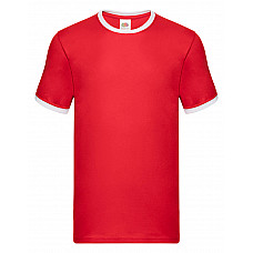 Red/White Men's Valueweight Ringer T