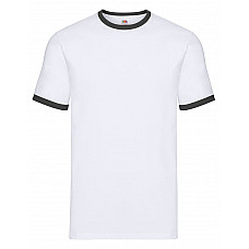 White/Black Men's Valueweight Ringer T